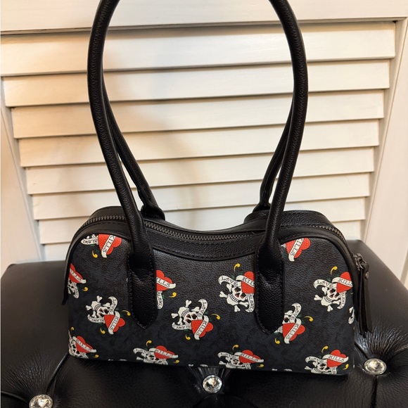 Ed Hardy Black and Red Women's Satchel - Picture 2 of 7
